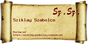 Sziklay Szabolcs névjegykártya