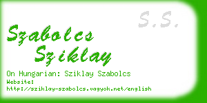 szabolcs sziklay business card